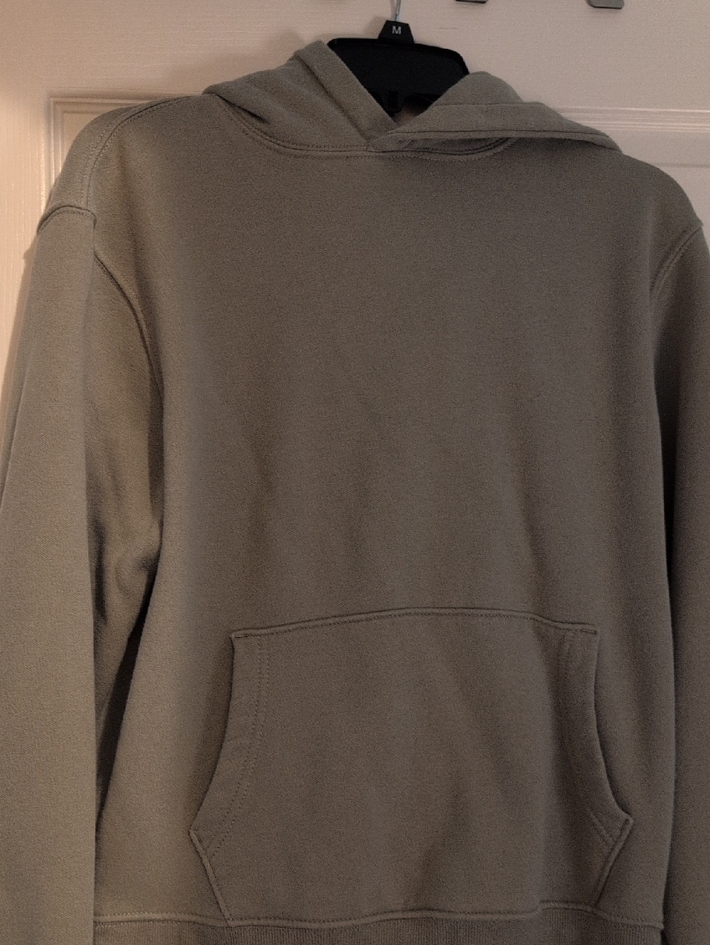 Men's Olive Green Pullover Hoodie - Casual Fleece Sweatshirt